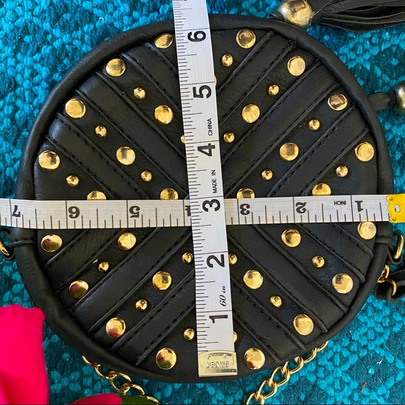 Kiss Me Couture Round Crossbody Bag w/Studded Decor and Tassels.🌹 - Picture 8 of 8